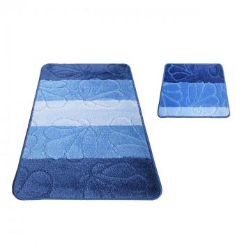 Gyönyörű kék szőnyegek a fürdőszobába 50 cm x 80 cm + 40 cm x 50 cm kép