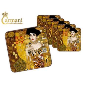 H.C.532-1205 Parafa poháralátét 10x10cm, &quot; Klimt: Adele &quot; kép