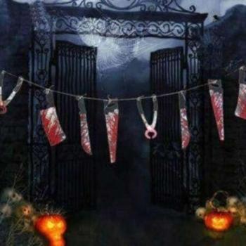 Halloween Farsangi Élethű Véres Szerszámok Girland kép