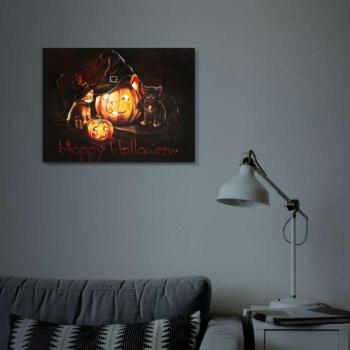 Halloween-i LED-es hangulatkép - fali akasztóval, 2 x AA, 40 x 30... kép