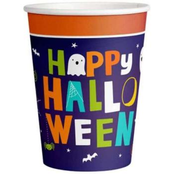 Halloween parti pohár - 8 darabos 250 ml - sötétkék/narancssárga kép