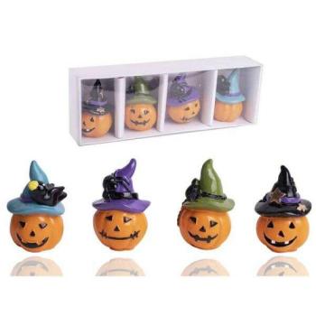 Halloween tök készlet - 4 darabos 4,5x2,9 cm - poliresin kép