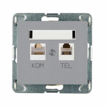 HÁLÓZATI RJ45 ÉS TELEFONCSATLAKOZÓ  RJ11 GPKT-1D/M.SR SIGMA kép