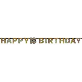 Happy Birthday Gold 18 hologrammos felirat -213 cm kép