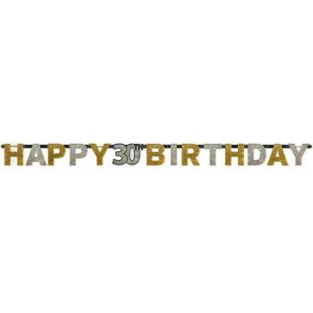 Happy Birthday Gold 30 hologrammos felirat -213 cm kép