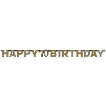 Happy Birthday Gold 70 hologrammos felirat 213 cm kép