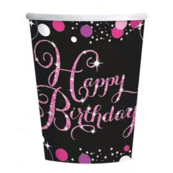 Happy Birthday Pink papír pohár 6 db-os 250 ml kép