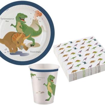 Happy Dinosaur, Dinoszaurusz party szett 36 db-os 23 cm-es tányérral kép