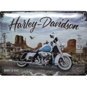 Harley-Davidson dombornyomott fémplakát 30 x 40 cm &quot;Born To Ride&quot; kép