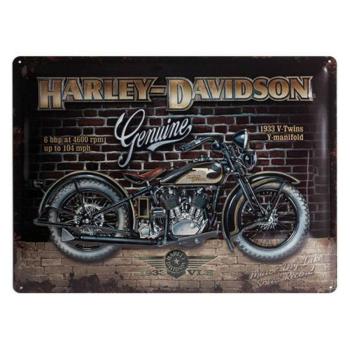 Harley-Davidson dombornyomott fémplakát 30 x 40 cm &quot;Genuine&quot; kép