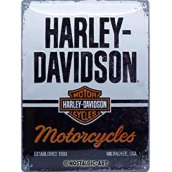 Harley-Davidson dombornyomott fémplakát 30 x 40 cm &quot;Motorcycles&quot; kép