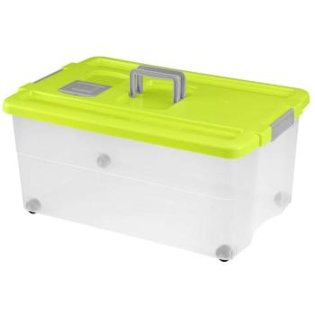 Heidrun Boxmania Tároló doboz 55L 60x40x28,5cm gurulós, Clippes t... kép