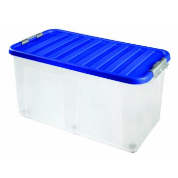 Heidrun Clipbox Tároló doboz 100L 80x40x40cm gurulós, Clippes tetővel kép