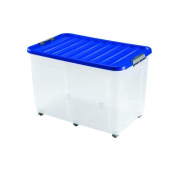 Heidrun Clipbox Tároló doboz 150L 80x50x50cm gurulós, Clippes tetővel kép