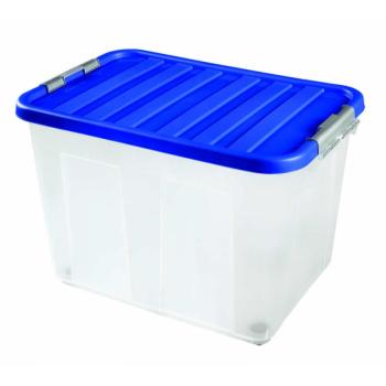 Heidrun Clipbox Tároló doboz  75L 60x40x40cm gurulós, Clippes tetővel kép