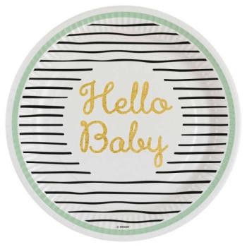 Hello Baby papírtányér 8 db-os 23 cm kép