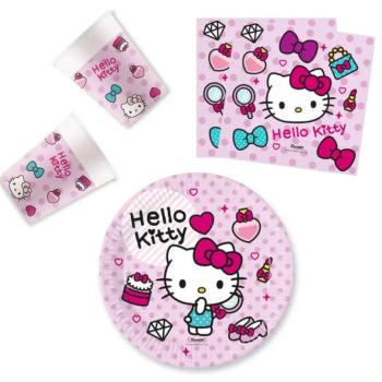 Hello Kitty party szett 23cm-es tányérral 36db-os kép