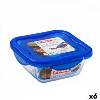 Hermetikus ebéddoboz Pyrex Cook &amp;amp; Go 16,7 x 16,7 x 7 cm Kék 8... kép