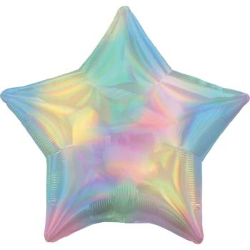 Hologrammos Pastel Fólia lufi 43 cm csillag kép