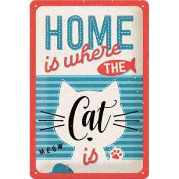 HOME Is Where The Cat Is Fémtábla kép