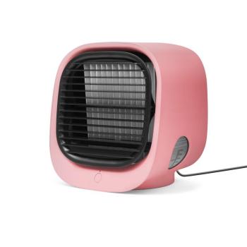 Hordozható mini léghűtő ventilátor - USB - rózsaszín kép