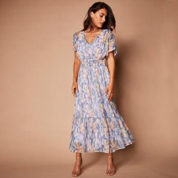 Hosszú ruha mintás lurex szálakkal kép