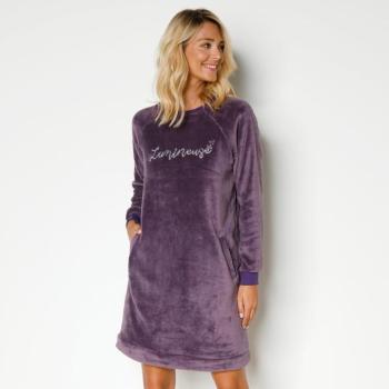 Hosszú ujjú fleece hálóing "lumineuse" hímzéssel kép