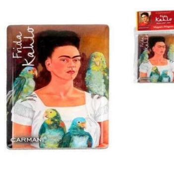 Hűtőmágnes 50x70mm, Frida Kahlo: Én és a papagájok kép