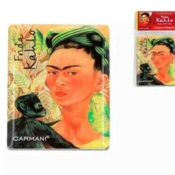 Hűtőmágnes 50x70mm, Frida Kahlo: Önarckép majommal és papagájjal kép