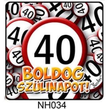 Hűtőmágnes Boldog szülinapot 40 NH034 kép