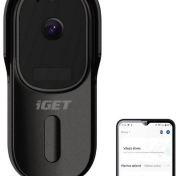 iGET HOME Doorbell DS1 Black - akkumulátoros WiFi videó kaputelefon FullHD videó- és hangátvitellel kép