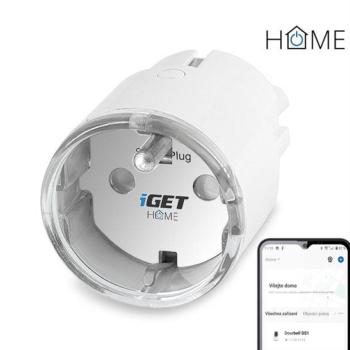 iGET HOME Power 1  - chytrá Wi-Fi zásuvka 230V s měřením spotřeby, 3680W, plánování, minimální velik kép