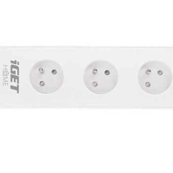 iGET HOME Power 4 USB - Smart WiFi prodlužovací přívod 4x AC 230V s 4x USB portem, měření spotřeby,  kép