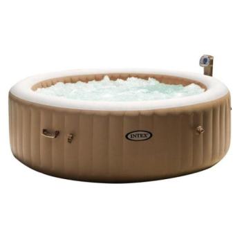 INTEX PureSPA Sahara Tan jacuzzi hidromasszázzsal, 4 személyes, kerek, D196 x 71 cm, bézs / fehér (28476) kép