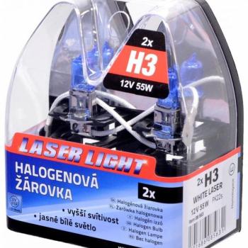 Izzó 12V, H3 55W Pk22s WHITE LASER 2 db kép