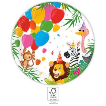 Jungle Balloons, Dzsungel papírtányér 8 db-os 23 cm FSC kép