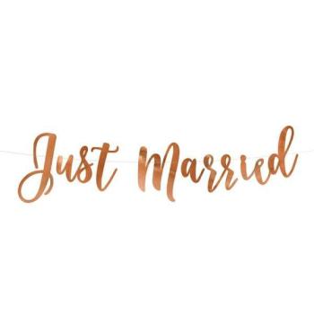 Just Married füzér rose gold felirat kép