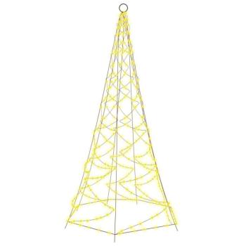 Karácsonyfa zászlórúdon 200 meleg fehér led-del 180 cm kép
