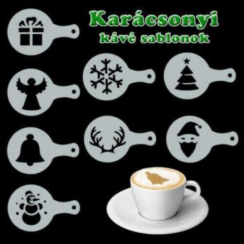 Karácsonyi barista kávé sablonok kép