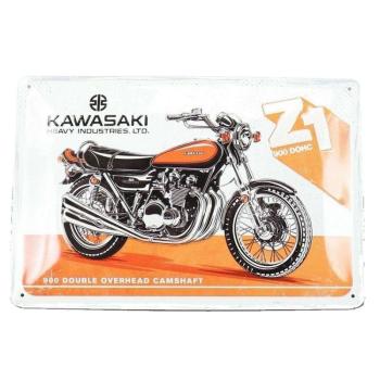 Kawasaki dombornyomott fémplakát &quot;Z1 900 DOHC&quot; 20 x 30 cm kép