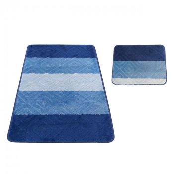 Kék fürdőszobai szőnyegek készlete 50 cm x 80 cm + 40 cm x 50 cm kép