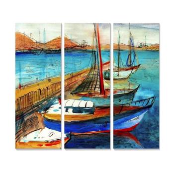 Kép szett 3 db-os 20x50 cm Sailing – Wallity kép