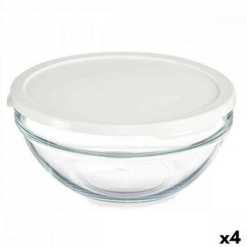 Kerek ebéddoboz fedéllel Chefs Fehér 1,7 L 21 x 9 x 21 cm (4 egység) kép