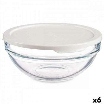 Kerek ebéddoboz fedéllel Chefs Fehér 595 ml 14 x 6,3 x 14 cm (6 e... kép