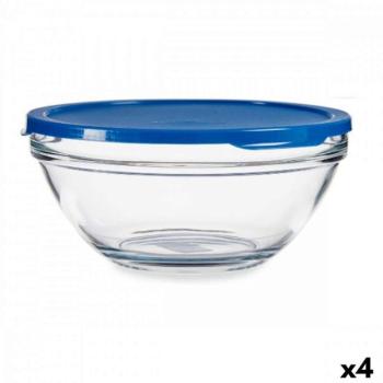 Kerek ebéddoboz fedéllel Chefs Kék 2,5 L 23,7 x 10,1 x 23,7 cm (4... kép