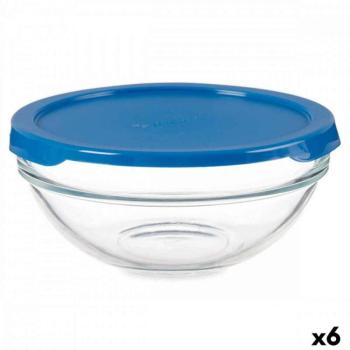 Kerek ebéddoboz fedéllel Chefs Kék 595 ml 14 x 6,3 x 14 cm (6 egység) kép