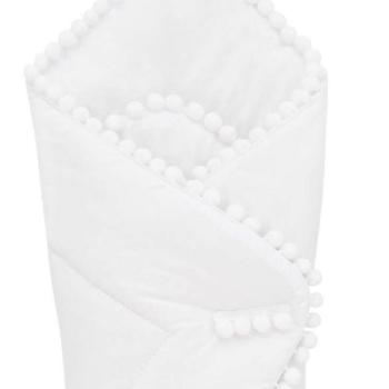 Keresztelő pólyatakaró 75x75cm - fehér kép