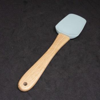 Kicsi szilikon spatula, fa nyéllel - 19 cm kép