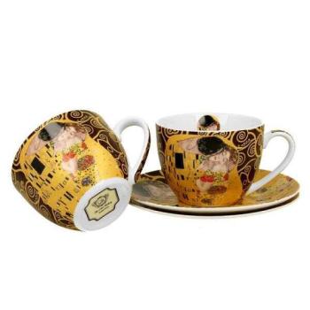 Klimt porcelán csésze aljjal 2 személyes készlet - 280 ml - A csó... kép