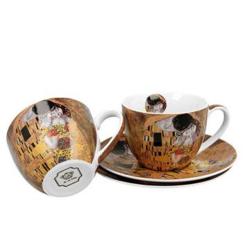 Klimt porcelán csésze aljjal 2 személyes készlet - 300 ml - The Kiss kép